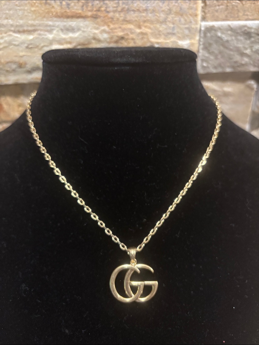 Gold Double GG Pendant Necklace